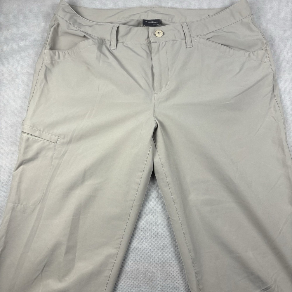 Eddie Bauer Beige‎ Roll Up Slack Pants Women Size 11/12 Lightweight Windbreaker